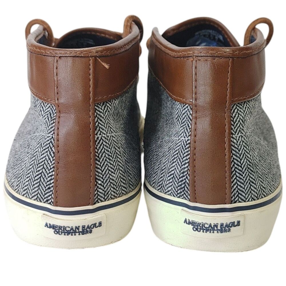 Men’s Size 12 Gray Brown American Eagle Herringbone Chukka Sneakers Casual - Picture 6 of 12